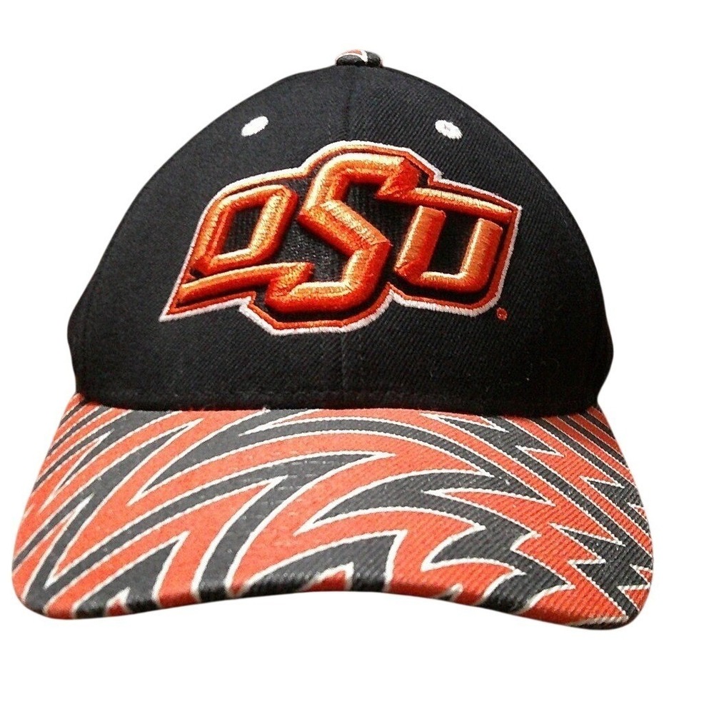 Zephyr‎ Oklahoma State Cowboys OSU Snapback Hat Black Orange Zig Zag Brim Cap